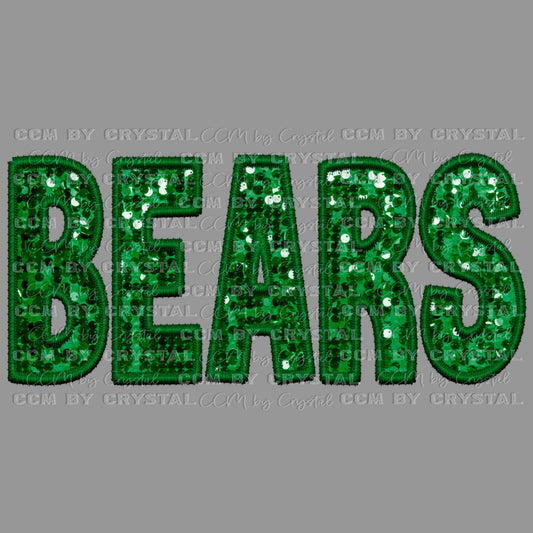 Bears Faux Sequins Faux Embroidery Ready to Press Transfer DTF Transfer Sublimation Transfer