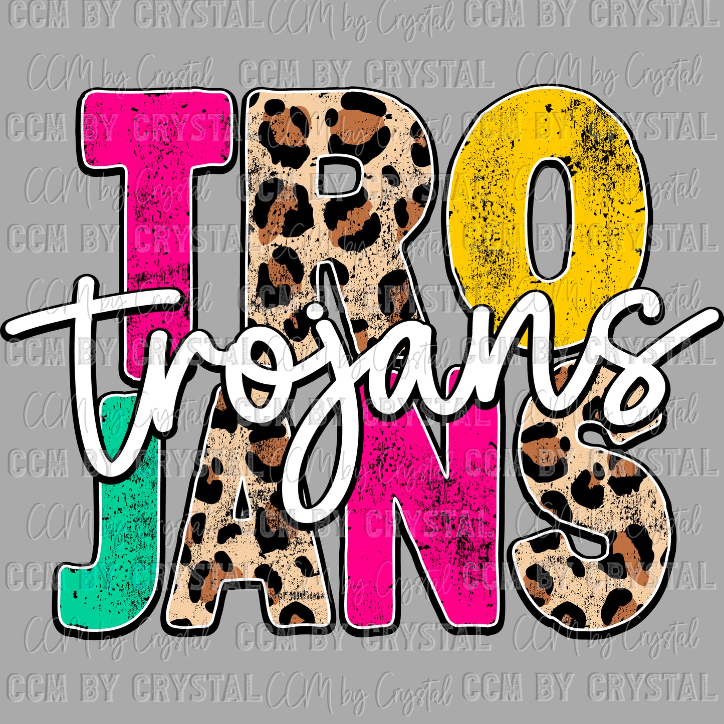 Trojans Leopard Ready to Press Transfer DTF Transfer Sublimation Transfer