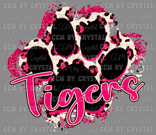 Tigers Paw Pink Ready to Press Transfer DTF Transfer Sublimation Transfer
