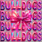 Bulldogs Bow Coquette Holographic Pink Ready to Press Transfer DTF Transfer Sublimation Transfer
