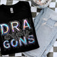 Dragons Mascot Iridescent Effect Ready to Press Transfer DTF Transfer Sublimation Transfer