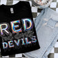 Red Devils Mascot Iridescent Effect Ready to Press Transfer DTF Transfer Sublimation Transfer