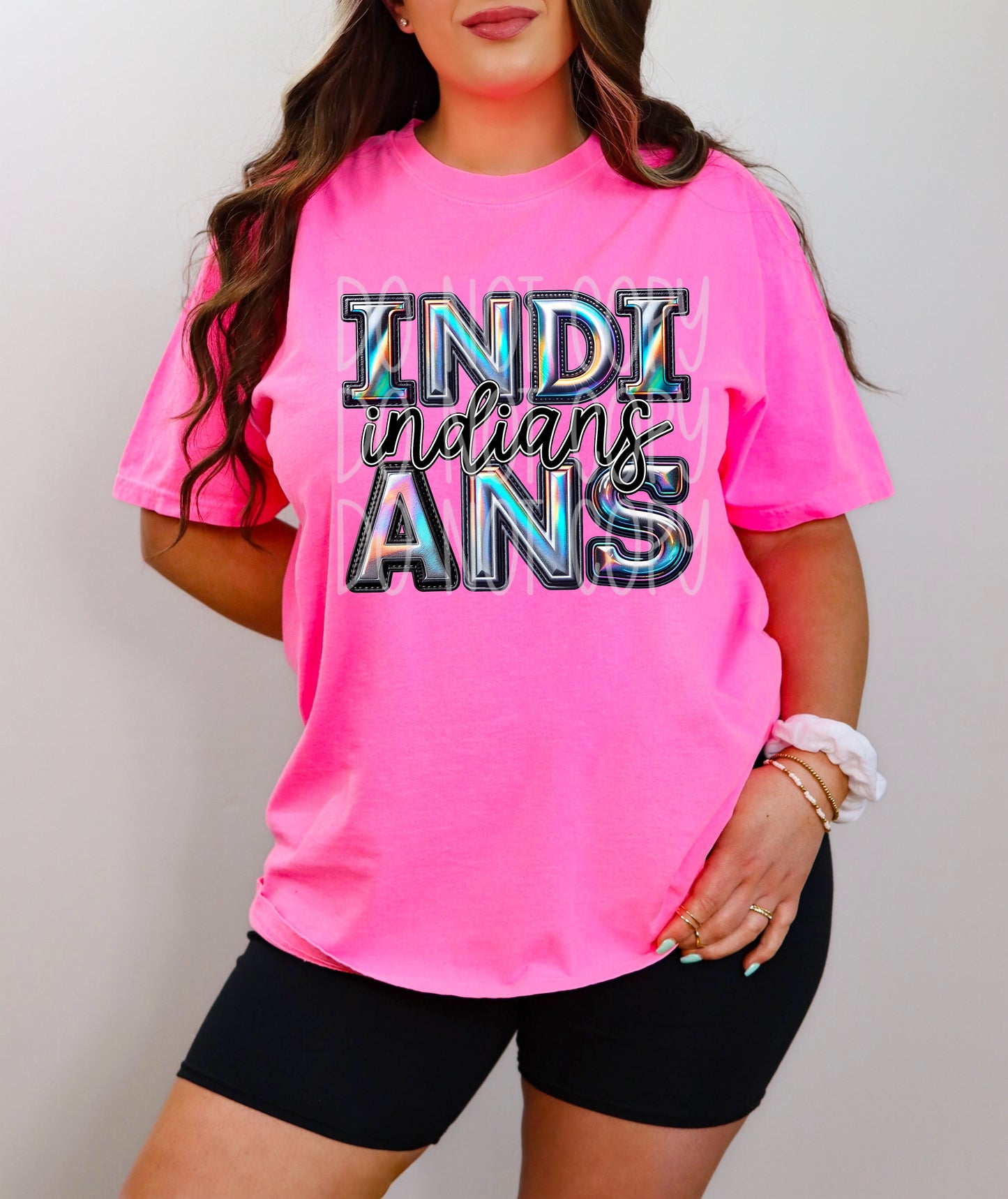 Indians Mascot Iridescent Effect Ready to Press Transfer DTF Transfer Sublimation Transfer