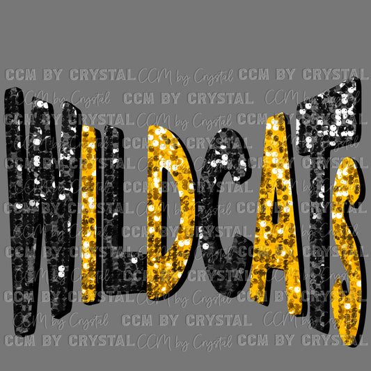 Wildcats Faux Sequins Ready to Press Transfer DTF Transfer Sublimation Transfer
