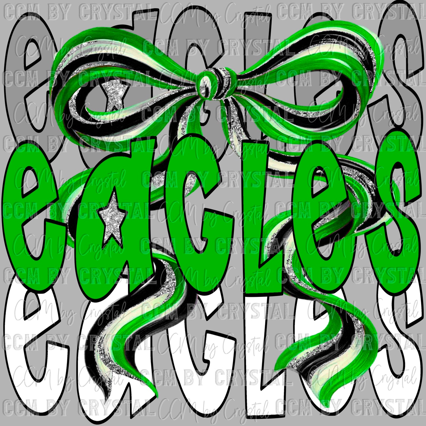 Eagles Bow Mascot Ready to Press Transfer DTF Transfer Sublimation Transfer