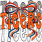 Tigers Bow Mascot Ready to Press Transfer DTF Transfer Sublimation Transfer