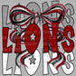 Lions Bow Mascot Ready to Press Transfer DTF Transfer Sublimation Transfer