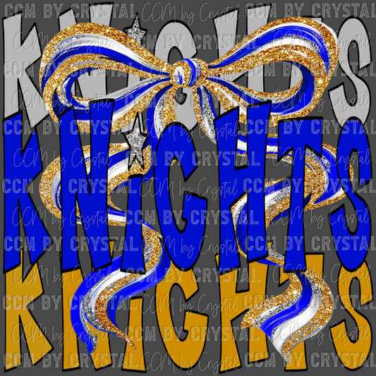 Knights Bow Mascot Ready to Press Transfer DTF Transfer Sublimation Transfer