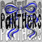 Panthers Bow Orange Black and white Mascot Ready to Press Transfer DTF Transfer Sublimation Transfer