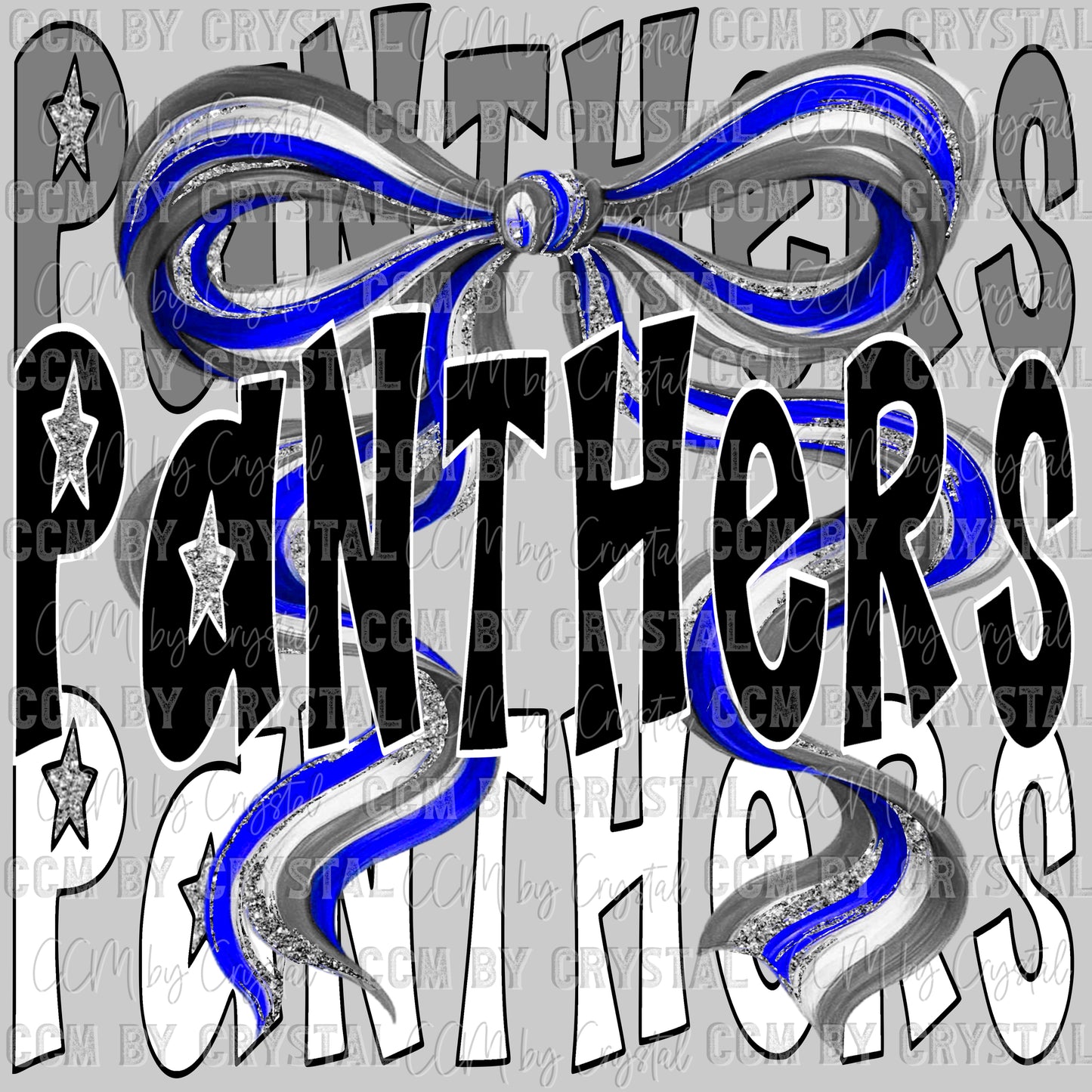 Panthers Bow Orange Black and white Mascot Ready to Press Transfer DTF Transfer Sublimation Transfer