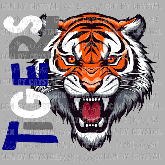 Tigers Mascot Ready to Press Transfer DTF Transfer