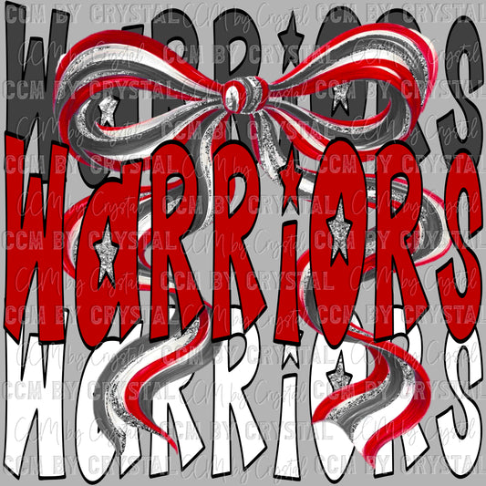Warriors Bow MascotReady to Press Transfer DTF Transfer Sublimation Transfer