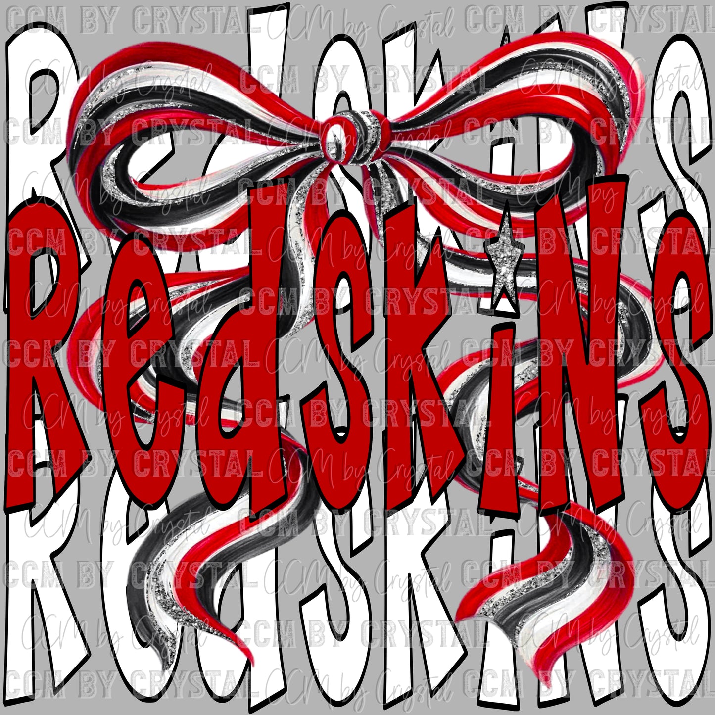 Redskins Bow Mascot Ready to Press Transfer DTF Transfer Sublimation Transfer
