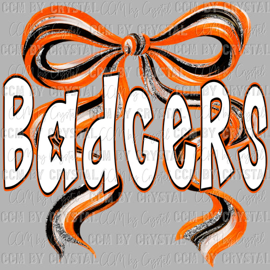 Badgers Bow Mascot Ready to Press Transfer DTF Transfer Sublimation Transfer