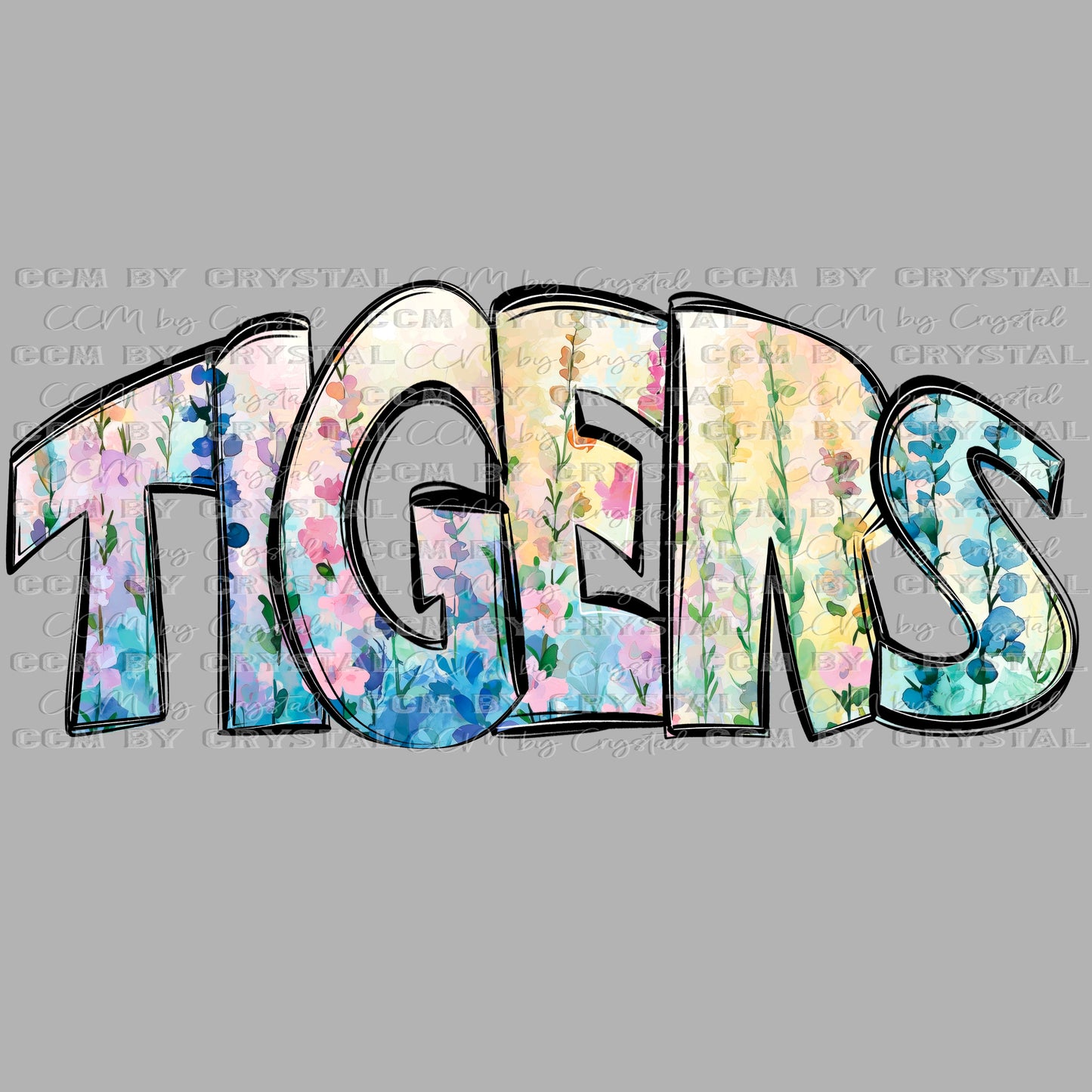 Tigers FloralMascot Ready to Press Transfer DTF Transfer Sublimation Transfer