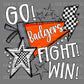 Go Fight Win Badgers Mascot Ready to Press Transfer DTF Transfer