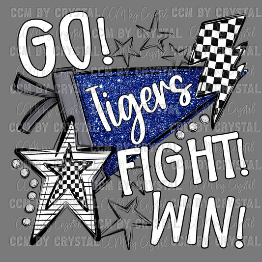 Go Fight Win Tigers Mascot Ready to Press Transfer DTF Transfer