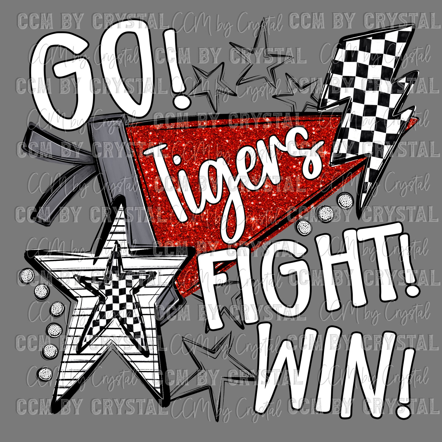 Go Fight Win Tigers Mascot Ready to Press Transfer DTF Transfer