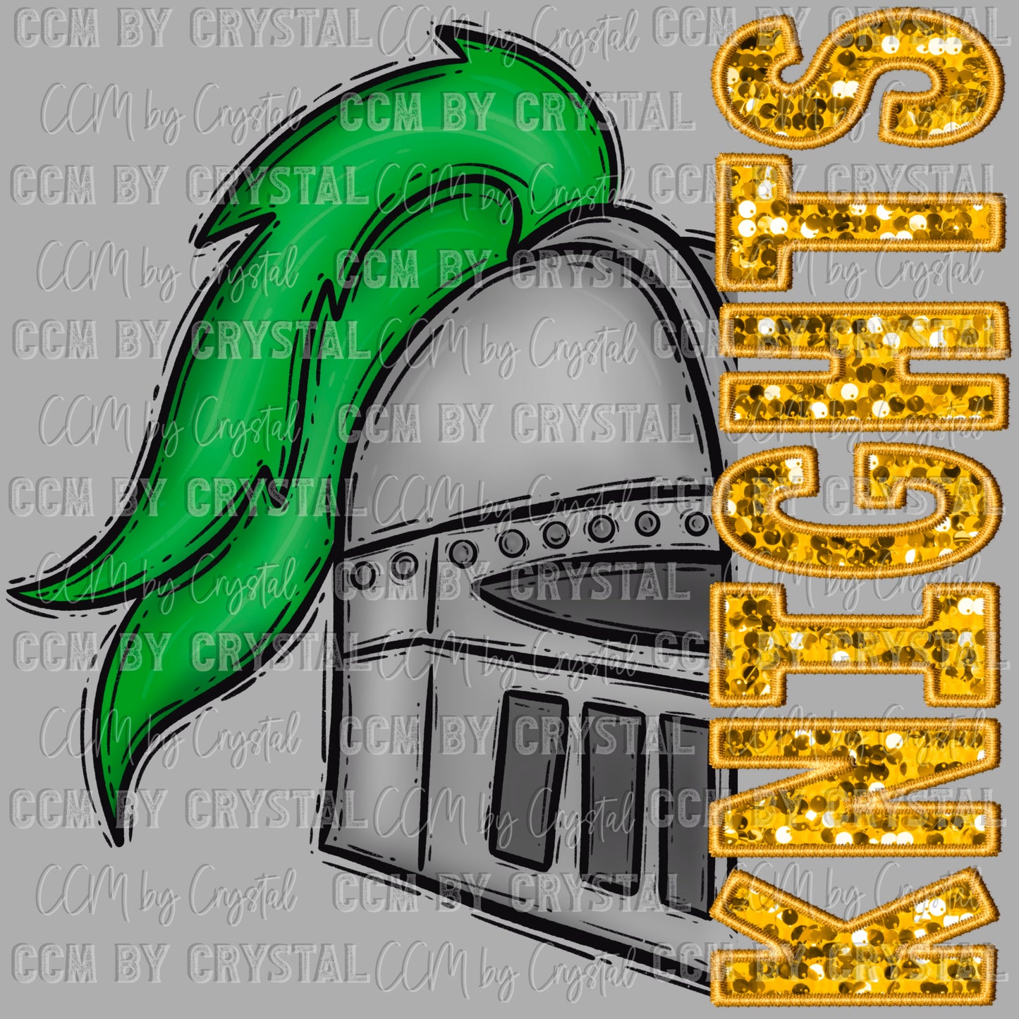 Knights Mascot Faux Embroidery Faux Sequins Ready to Press Transfer DTF Transfer Sublimation Transfer