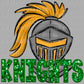 Knights Mascot Faux Embroidery Faux Sequins Ready to Press Transfer DTF Transfer Sublimation Transfer