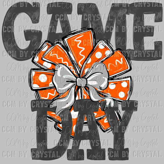Game Day Pom Pom Cheer Ready to Press Transfer DTF Transfer Sublimation Transfer