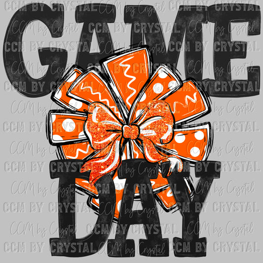 Game Day Pom Pom Cheer Ready to Press Transfer DTF Transfer Sublimation Transfer