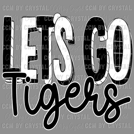 Let’s Go Tigers Mascot Ready to Press Transfer DTF Transfer