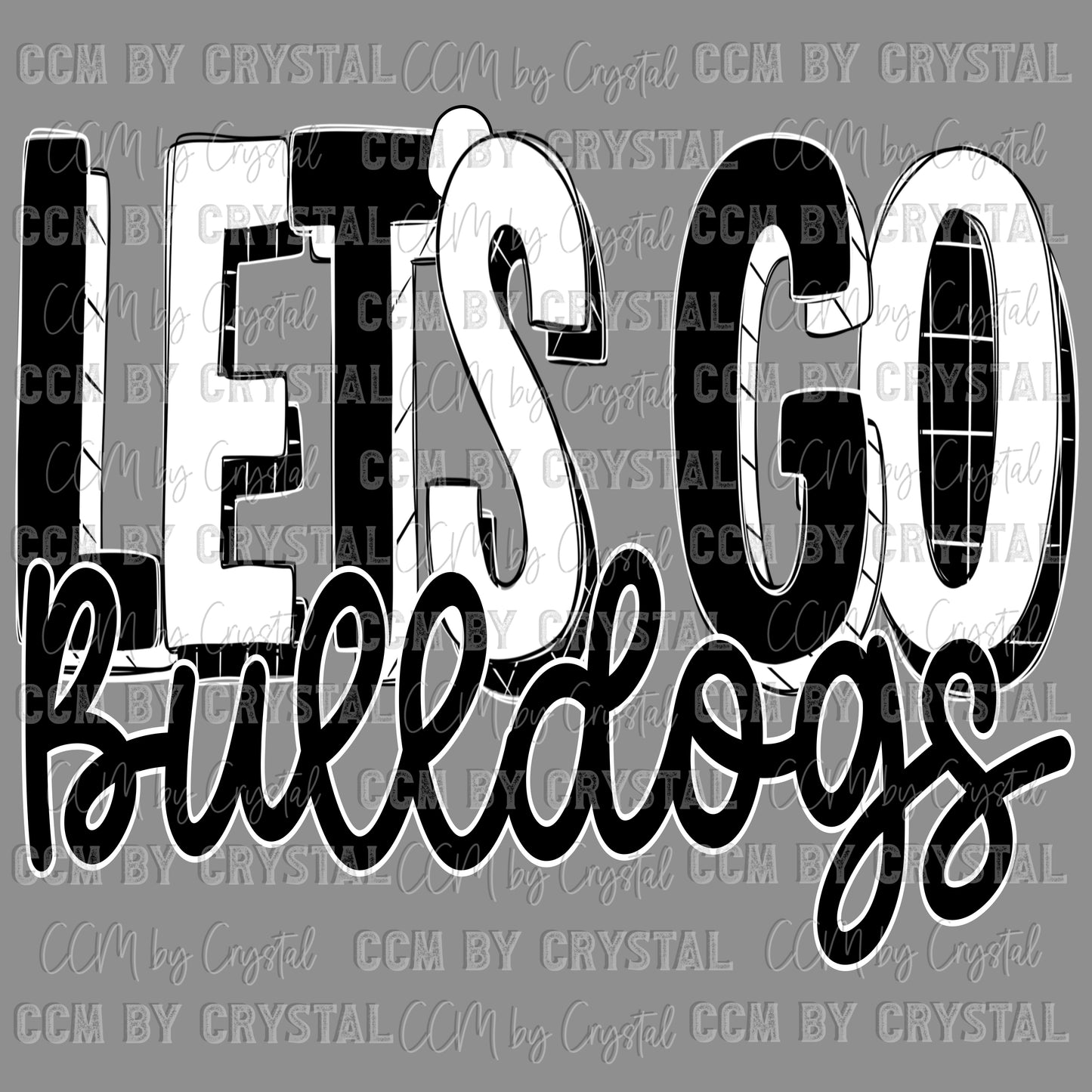 Let’s Go Bulldogs Mascot Ready to Press Transfer DTF Transfer