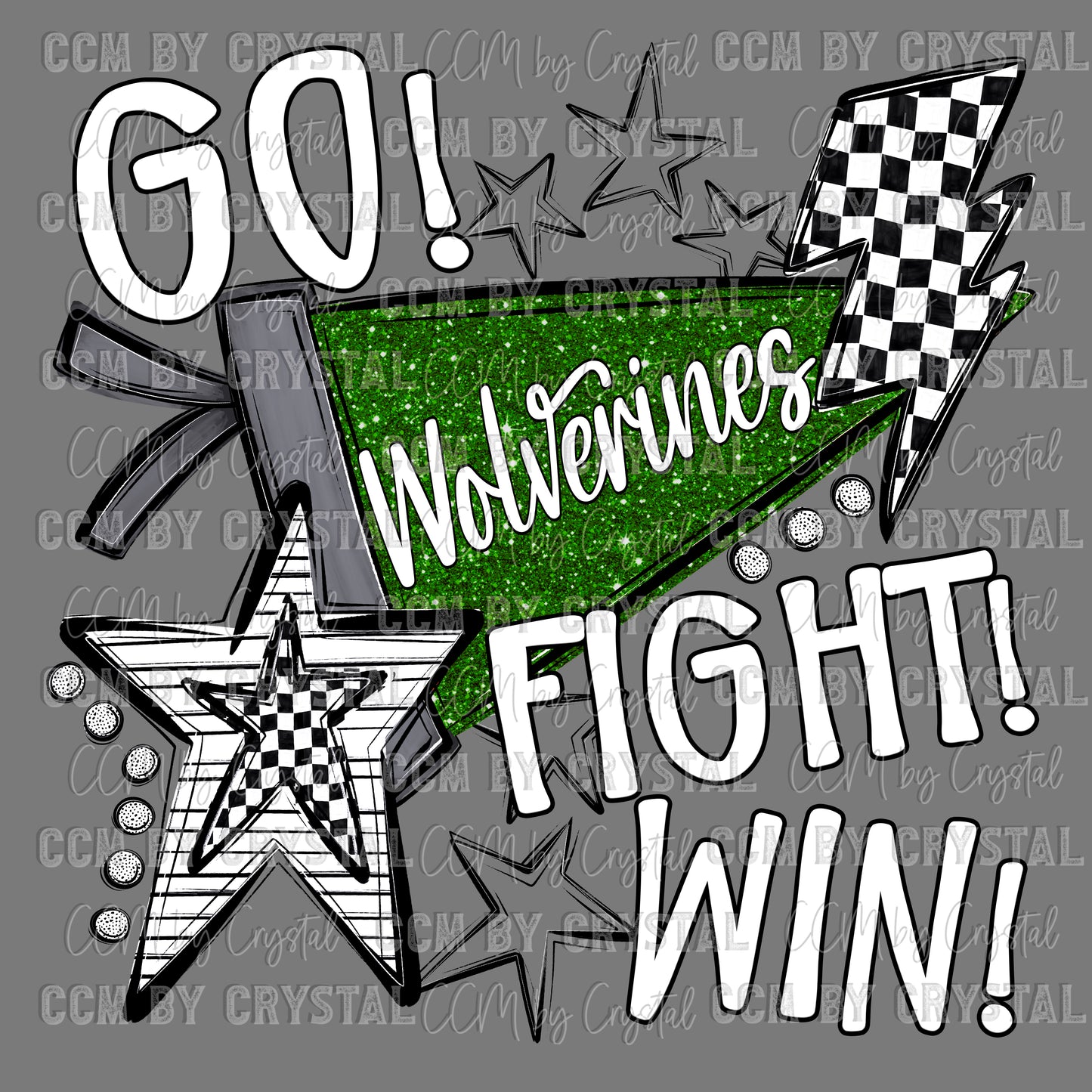 Go Fight Win Wolverines Mascot Ready to Press Transfer DTF Transfer