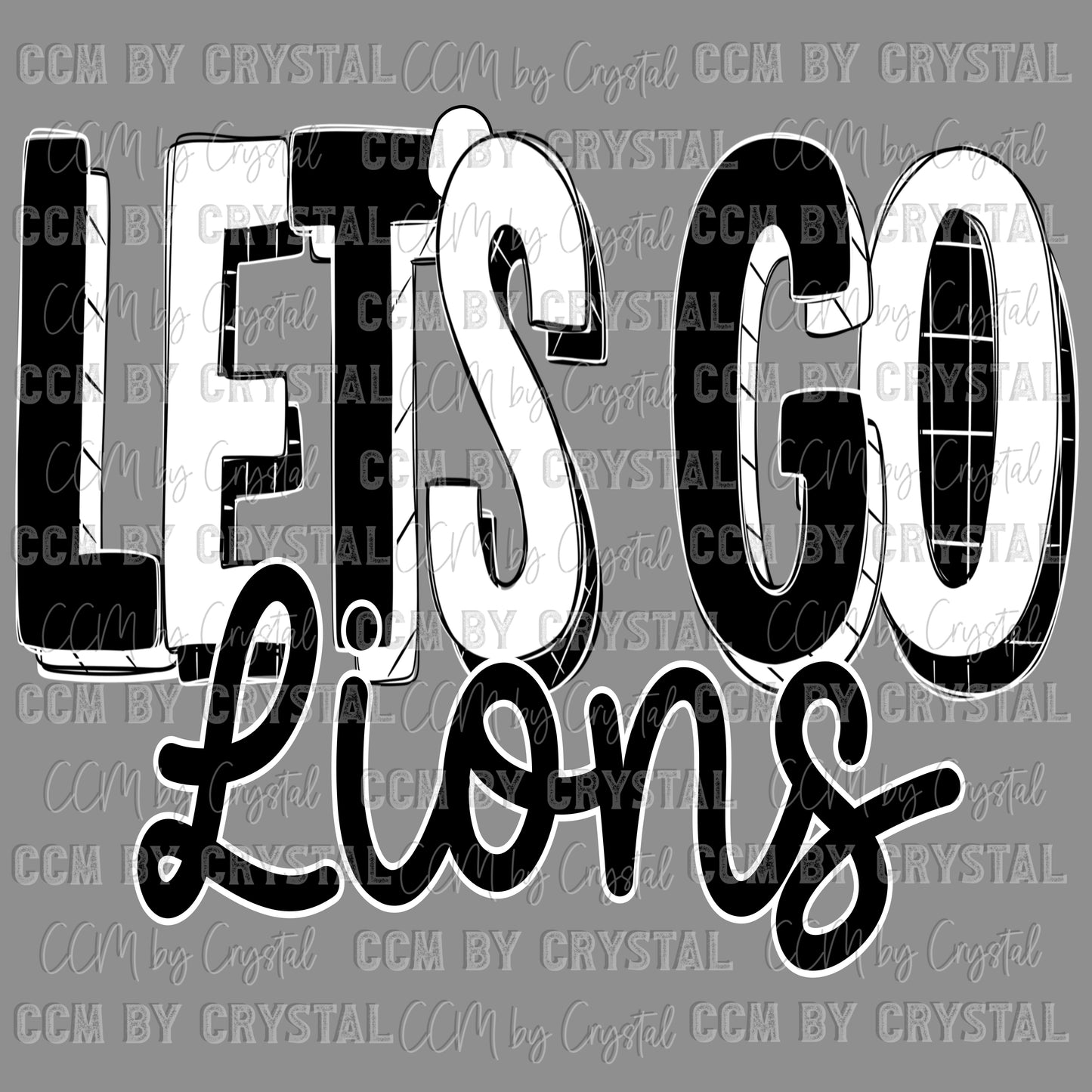 Let’s Go Lions Mascot Ready to Press Transfer DTF Transfer