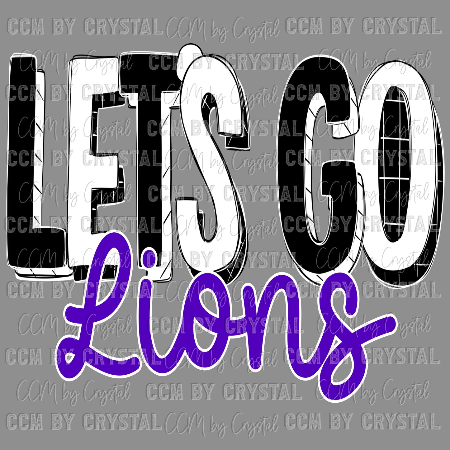 Let’s Go Lions Mascot Ready to Press Transfer DTF Transfer