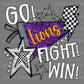Go Fight Win Lions Mascot Ready to Press Transfer DTF Transfer