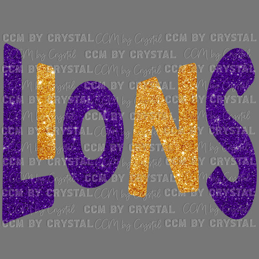 Lions Mascot Ready to Press Transfer DTF Transfer