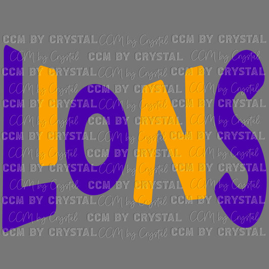 Lions Mascot Ready to Press Transfer DTF Transfer