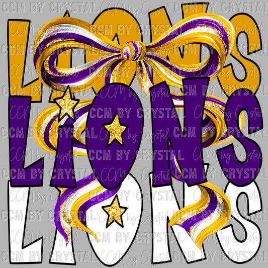 Lions Mascot Ready to Press Transfer DTF Transfer