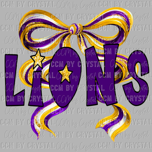 Lions Mascot Ready to Press Transfer DTF Transfer Sublimation Transfer