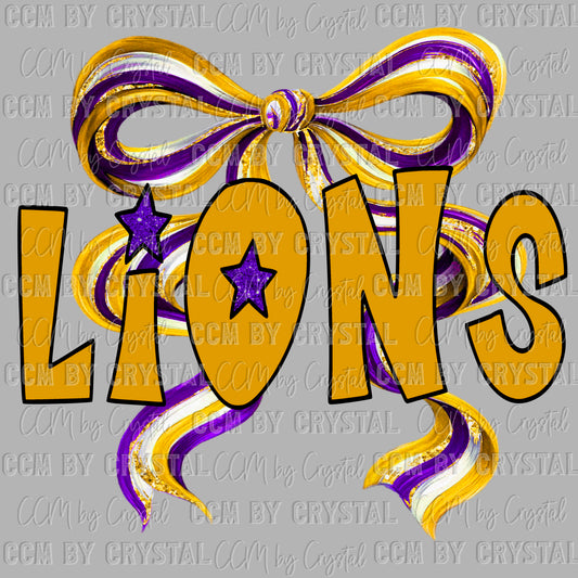 Lions Mascot Ready to Press Transfer DTF Transfer Sublimation Transfer
