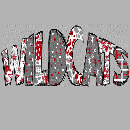 Wildcats Mascot Ready to Press Transfer DTF Transfer