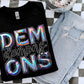 Demons Mascot Iridescent Effect Ready to Press Transfer DTF Transfer Sublimation Transfer