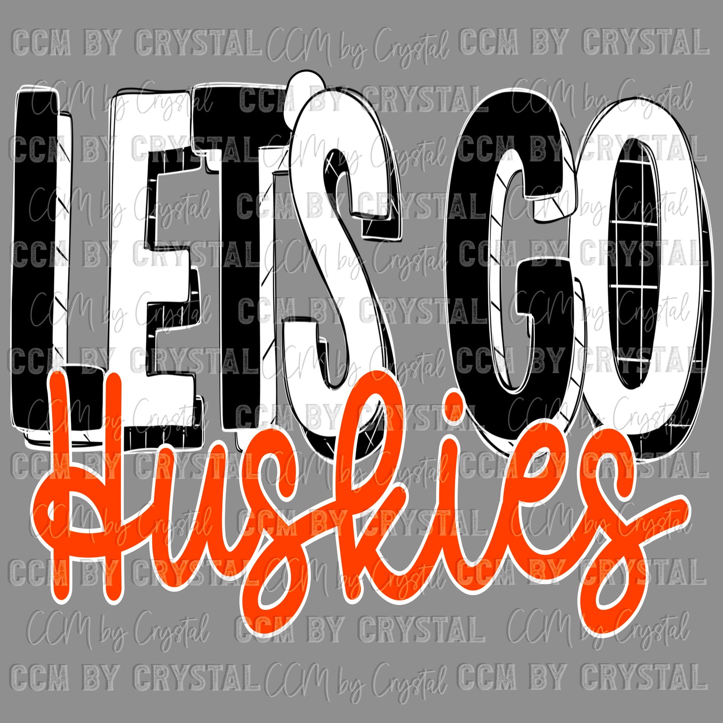 Let’s Go Huskies Mascot Long Tail Bow Ready to Press Transfer DTF Transfer