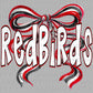 Redbirds Mascot Long Tail Bow Ready to Press Transfer DTF Transfer