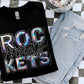 Rockets Mascot Iridescent Effect Ready to Press Transfer DTF Transfer Sublimation Transfer