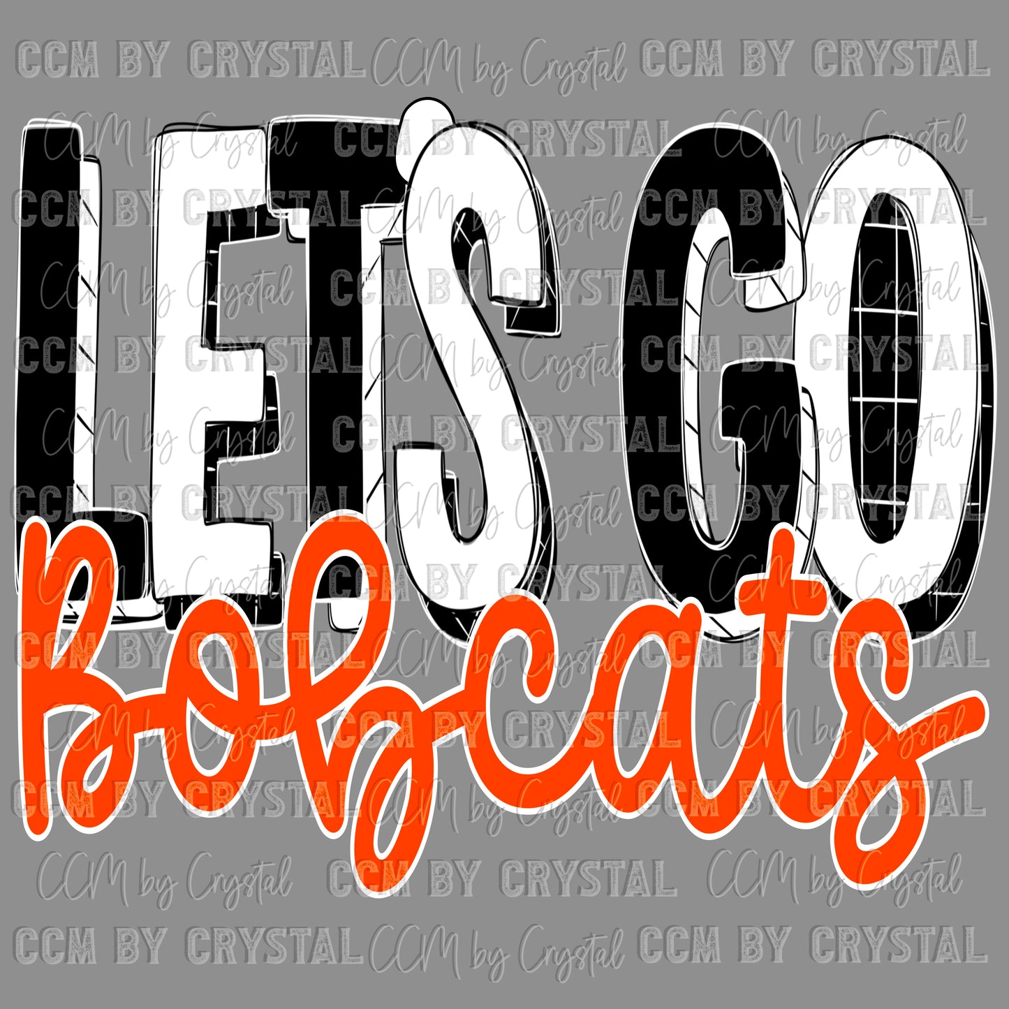 Let’s Go Bobcats Mascot Ready to Press Transfer DTF Transfer