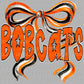 Bobcats Long Tail Bow Mascot Ready to Press Transfer DTF Transfer