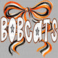 Bobcats Long Tail Bow Mascot Ready to Press Transfer DTF Transfer