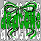Dragons Long Tail Bow Mascot Green Ready to Press Transfer DTF Transfer Sublimation Transfer