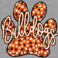 Bulldogs paw orange Mascot Ready to Press Transfer DTF Transfer Sublimation Transfer