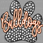 Bulldogs paw orange Mascot Ready to Press Transfer DTF Transfer Sublimation Transfer