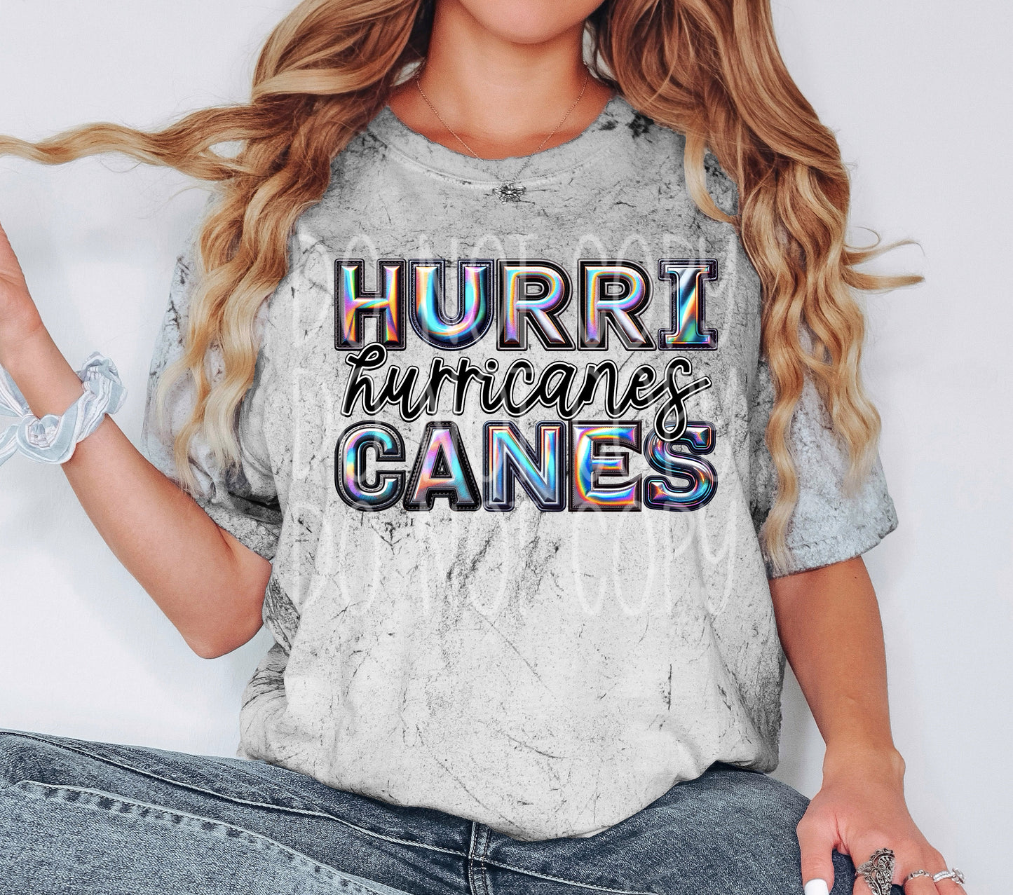 Hurricanes Mascot Iridescent Effect Ready to Press Transfer DTF Transfer Sublimation Transfer