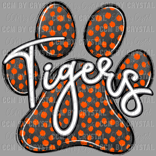 Tigers Paw Mascot Ready to Press Transfer DTF Transfer Sublimation Transfer